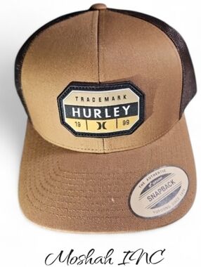 Hurley Pacific Patch Trucker Snapback Hat – Brown – 1999 Logo